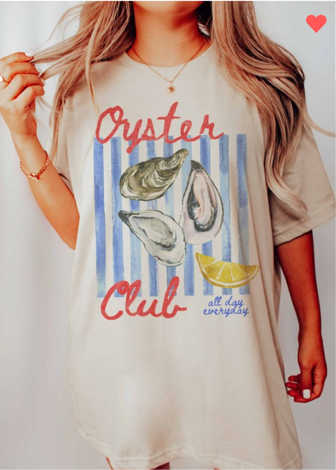 Oyster club oversized graphic tee